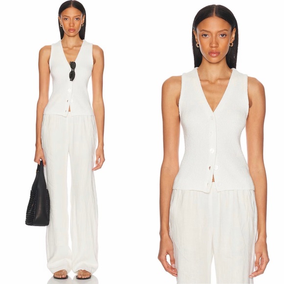 Enza Costa Tops - New Enza Costa Boucle Knit Vest in Off White Size Small